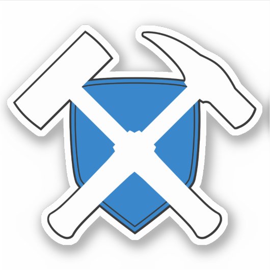 スコットランド国旗を持つ地質学者のロックハンマー シール (正面)