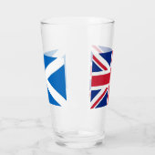 スコットランド国旗を持つ愛国的なガラスのカップ タンブラーグラス (左)