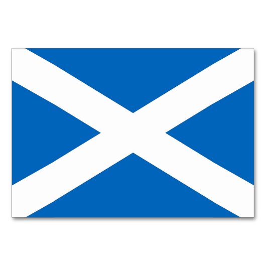 スコットランド国旗を持つ愛国的なテーブルカード テーブルナンバー (裏面)