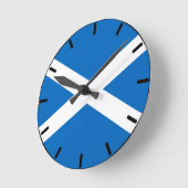 スコットランド国旗セントアンドリューのクロスサル ラウンド壁時計 (傾斜)