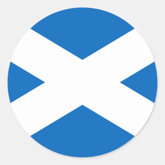 スコットランド国旗セントアンドリュー十字線 ラウンドシール (正面)