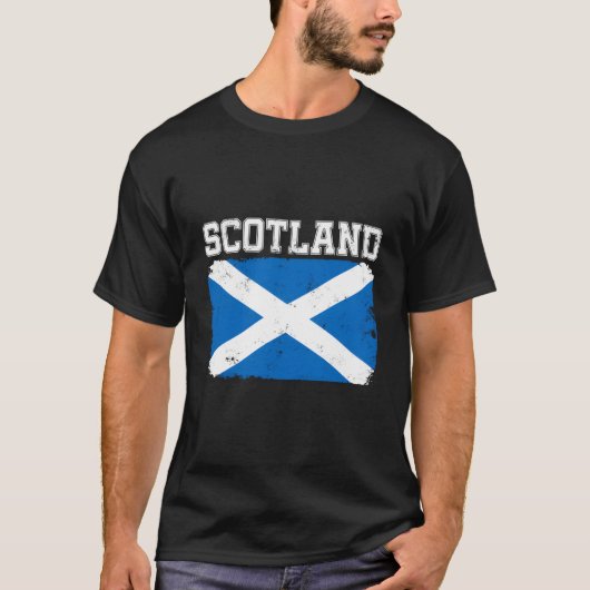 スコットランド国旗ディストressedデザイン tシャツ (正面)
