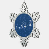 スコットランド国旗ハート、スコティッシュサルタイヤ スノーフレークピューターオーナメント (右)