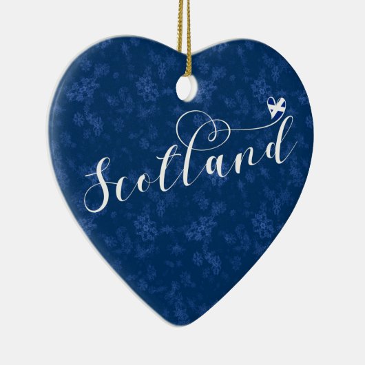 スコットランド国旗ハート、スコティッシュサルタイヤ セラミックオーナメント (右)