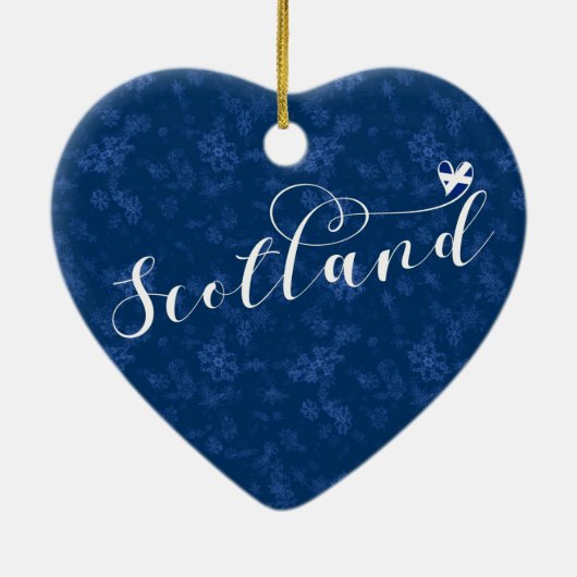 スコットランド国旗ハート、スコティッシュサルタイヤ セラミックオーナメント (裏面)