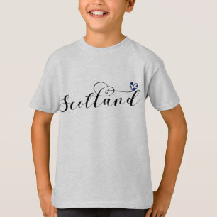 スコットランド国旗ハート、スコティッシュサルタイヤ Tシャツ