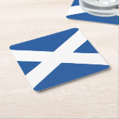スコットランド国旗紙飲み物用コースター スクエアペーパーコースター (アングル)