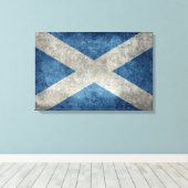 スコットランド国旗、ヴィンテージ版 キャンバスプリント (インサイチュ (ウッドフロア))
