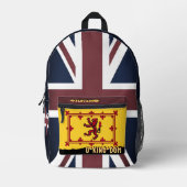 スコットランド国旗、激しいヴィンテージ、ブリティッシュ・ユニオン・ジャック プリントバックパック (正面)