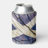 スコットランド国旗 – Tree Trunk Wood 缶クーラー (缶正面)