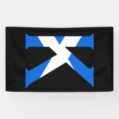 スコットランド国旗(v) bnrcntにオーバーレイされたKモノグラム 横断幕 (横)