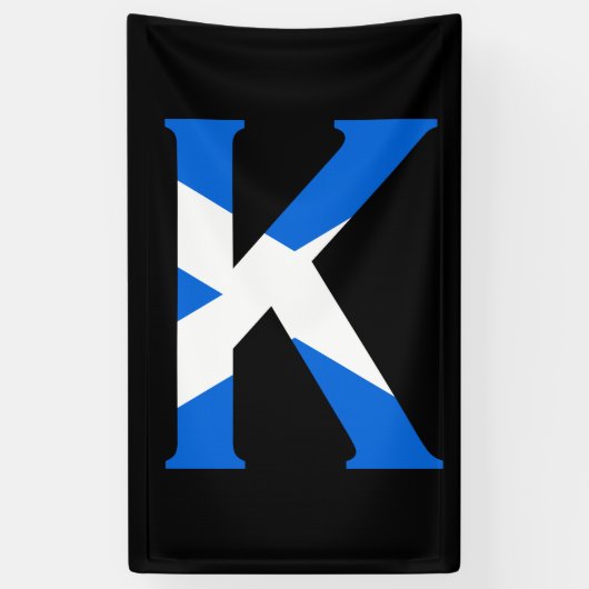 スコットランド国旗(v) bnrcntにオーバーレイされたKモノグラム 横断幕 (縦)