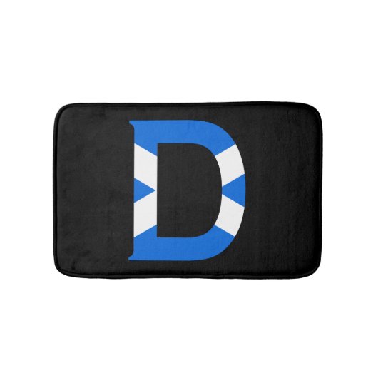 スコットランド国旗bmcntに覆われたDモノグラム バスマット (正面)