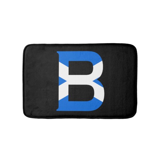 スコットランド国旗bmcntの上にBモノグラム バスマット (正面)