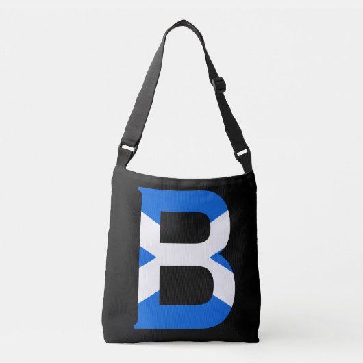 スコットランド国旗cbbcntにBモノグラムを重ねた クロスボディバッグ (正面)