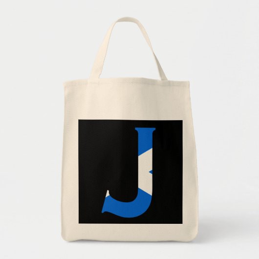 スコットランド国旗gtcnにオーバーレイされたJモノグラム トートバッグ (正面)