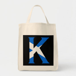 スコットランド国旗gtcntにオーバーレイされたKモノグラム トートバッグ