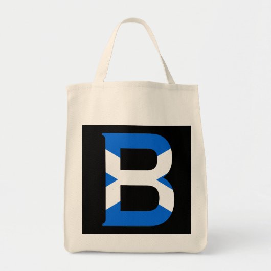 スコットランド国旗gtcntの上にBモノグラム トートバッグ (正面)