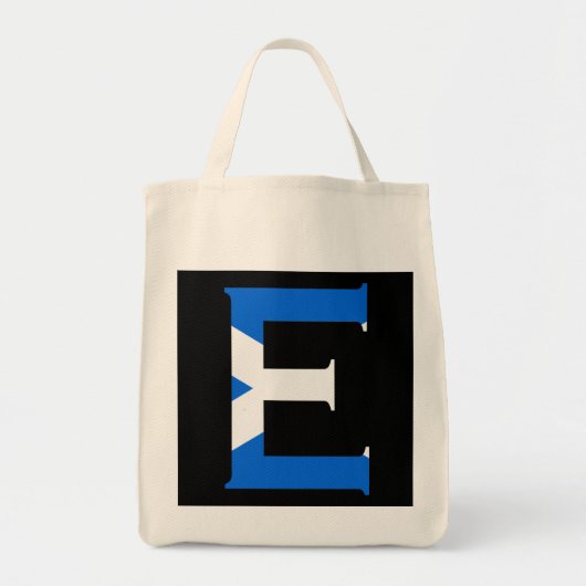 スコットランド国旗gttにオーバーレイされたEモノグラム トートバッグ (正面)