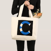 スコットランド国旗jtcnに上書きCモノグラム ラージトートバッグ (正面(商品))