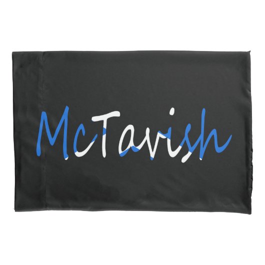 スコットランド国旗pccntに上書きされた名前 枕カバー (正面)