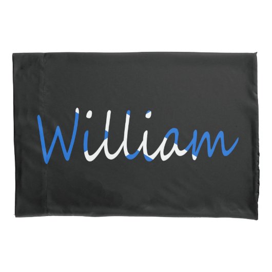 スコットランド国旗pccntに上書きされた名前 枕カバー (正面)