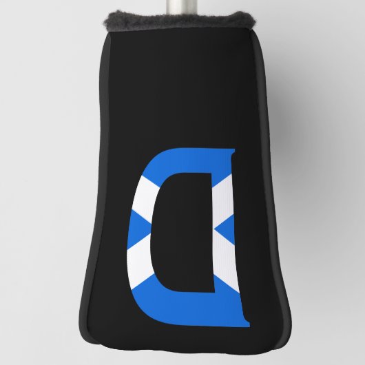 スコットランド国旗pccntにDモノグラムを重ね合わせた ゴルフヘッドカバー (回転90)