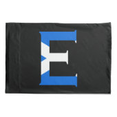 スコットランド国旗pccntにEモノグラムを重ね合わせた 枕カバー (裏面)