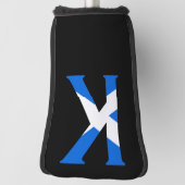 スコットランド国旗pccntにKモノグラムを重ね合わせた ゴルフヘッドカバー (回転90)