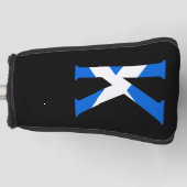 スコットランド国旗pccntにKモノグラムを重ね合わせた ゴルフヘッドカバー (正面)