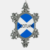 スコットランド国旗Scotland orncnt スノーフレークピューターオーナメント (左)