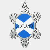 スコットランド国旗Scotland orncnt スノーフレークピューターオーナメント (右)