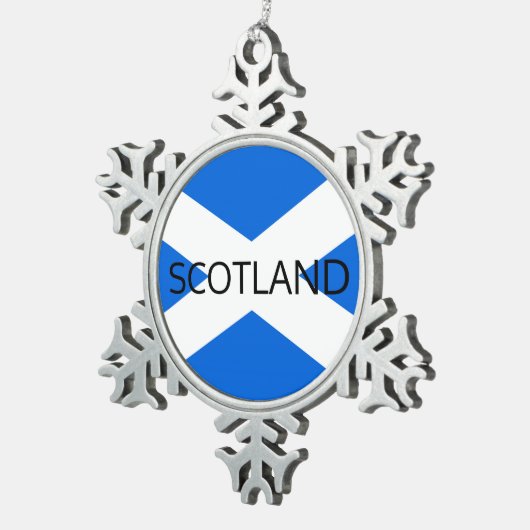 スコットランド国旗Scotland orncnt スノーフレークピューターオーナメント (右)