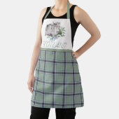 スコットランド城エプロン付きグリーンプレイド エプロン (インサイチュ)