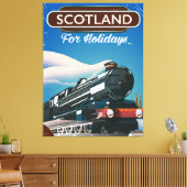 スコットランド機関車の旅行ポスター キャンバスプリント (インサイチュ (リビング))