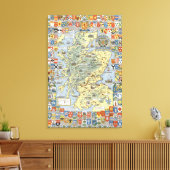 スコットランド歴史地図 キャンバスプリント (インサイチュ (リビング))