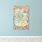 スコットランド歴史地図 キャンバスプリント (インサイチュ (ウッドフロア))