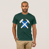 スコットランド版地質学者の岩石ハンマーロゴ Tシャツ (正面フル)