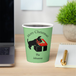 スコットランド犬のクリスマスパーソナライズされた紙パーティーカップ 紙コップ