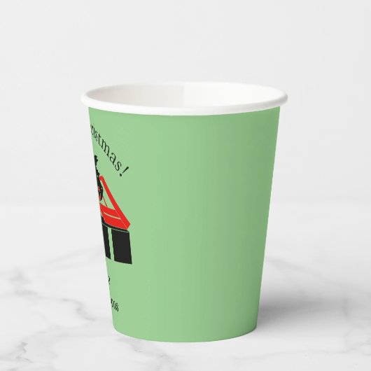 スコットランド犬のクリスマスパーソナライズされた紙パーティーカップ 紙コップ (左)