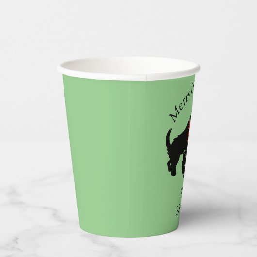 スコットランド犬のクリスマスパーソナライズされた紙パーティーカップ 紙コップ (右)