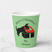 スコットランド犬のクリスマスパーソナライズされた紙パーティーカップ 紙コップ (正面)