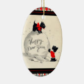 スコットランド犬の新年おめでとう セラミックオーナメント (右)