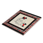 スコットランド犬の新年おめでとう タイル (側面)