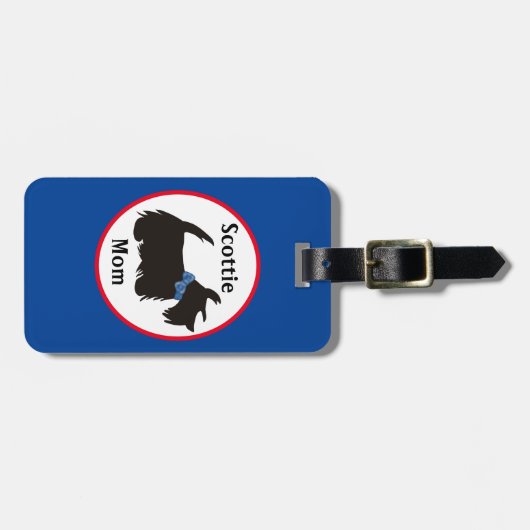 スコットランド犬の荷物タグ、スコットランド人のママの荷物 ラゲッジタグ (正面横)