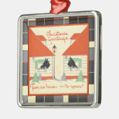 スコットランド犬テリアのメリークリスマス メタルオーナメント (左)