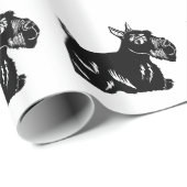 スコットランド犬パターン包装紙 ラッピングペーパー (ロールコーナー)