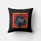 スコットランド犬ブラックレッドプレイドスコッティヴィンテージ画像 クッション (裏面)
