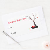 スコットランド犬ロビン季節限定 長方形シール (封筒)