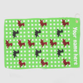 スコットランド犬 ゴルフタオル (横)